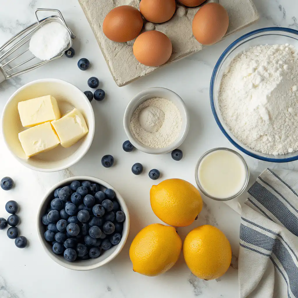 Sweet roll ingredients on a marble counter
