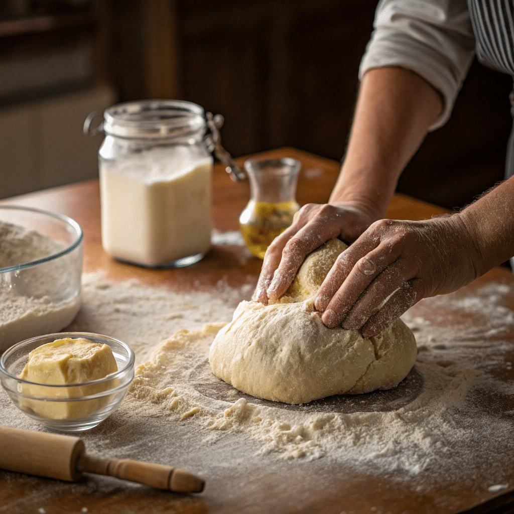 Easy Sourdough Sandwich Bread (Soft + Fluffy) 3 Hands kneading sourdough bread