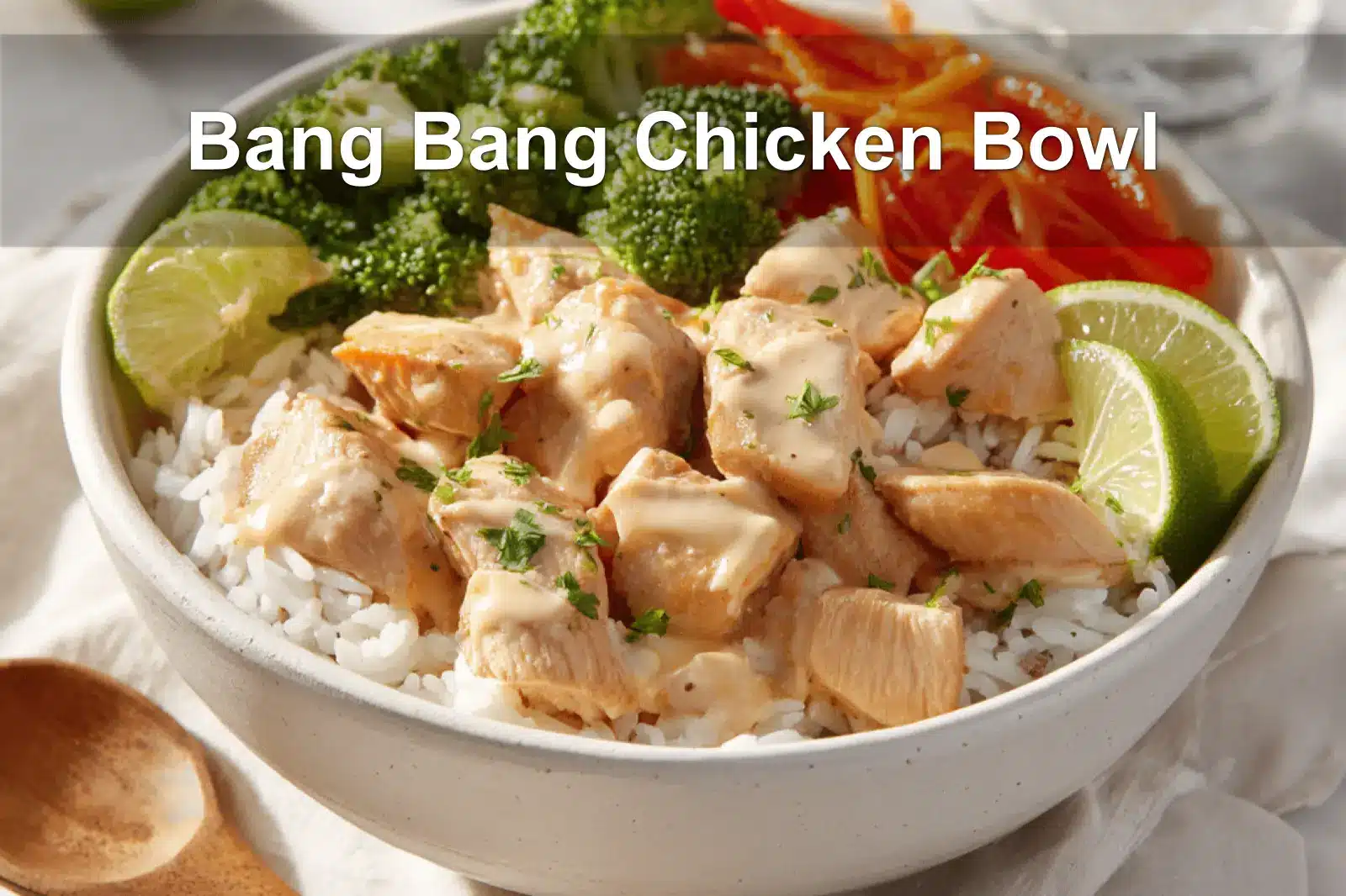 5 Easy Chicken Recipes: Flavorful Family Dinners Made Simple 2 Bang Bang Chicken Bowl with rice and colorful vegetables topped with creamy sauce