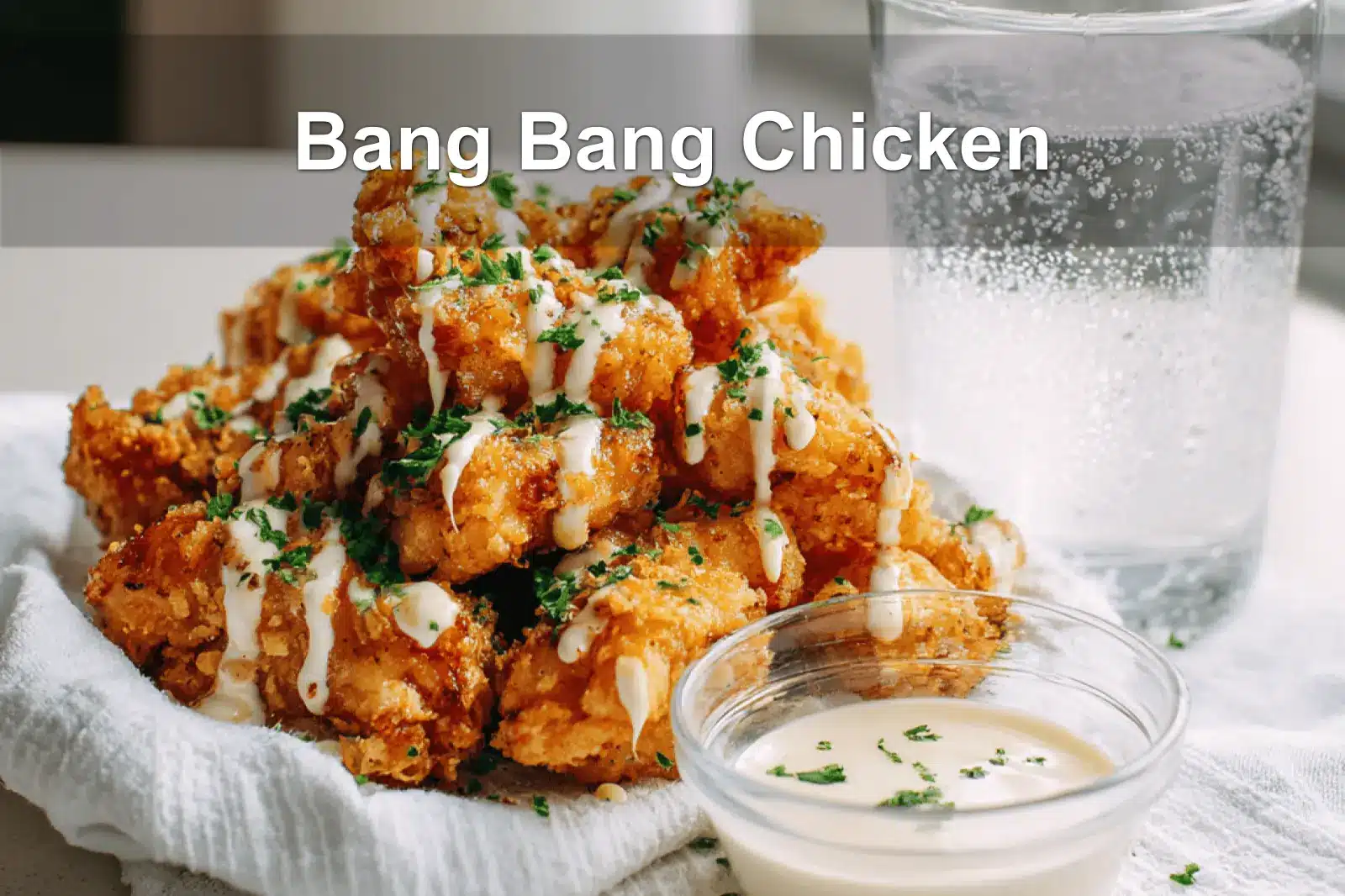 5 Easy Chicken Recipes: Flavorful Family Dinners Made Simple 3 Crispy Bang Bang Chicken pieces with golden panko coating and creamy sauce drizzle