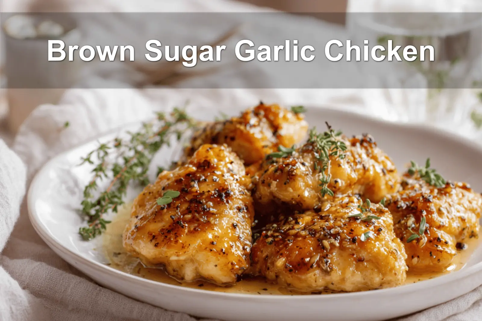 5 Easy Chicken Recipes: Flavorful Family Dinners Made Simple 1 Brown Sugar Garlic Chicken with caramelized coating on white plate