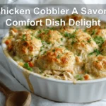 Chicken Cobbler A Savory Comfort Dish Delight golden biscuits melted cheddar fresh herbs inviting