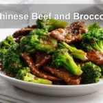 Chinese Beef and Broccoli Recipe with vibrant colors in a professional setup