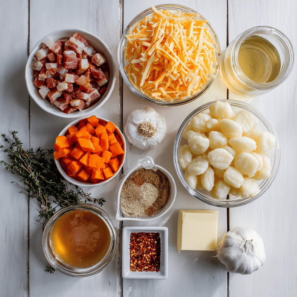 Bacon Cheddar Gnocchi Soup Recipe | Creamy & Comforting Bowl 3 Bacon Cheddar Gnocchi Soup, creamy, garnished with bacon and cheddar, perfect comfort food.