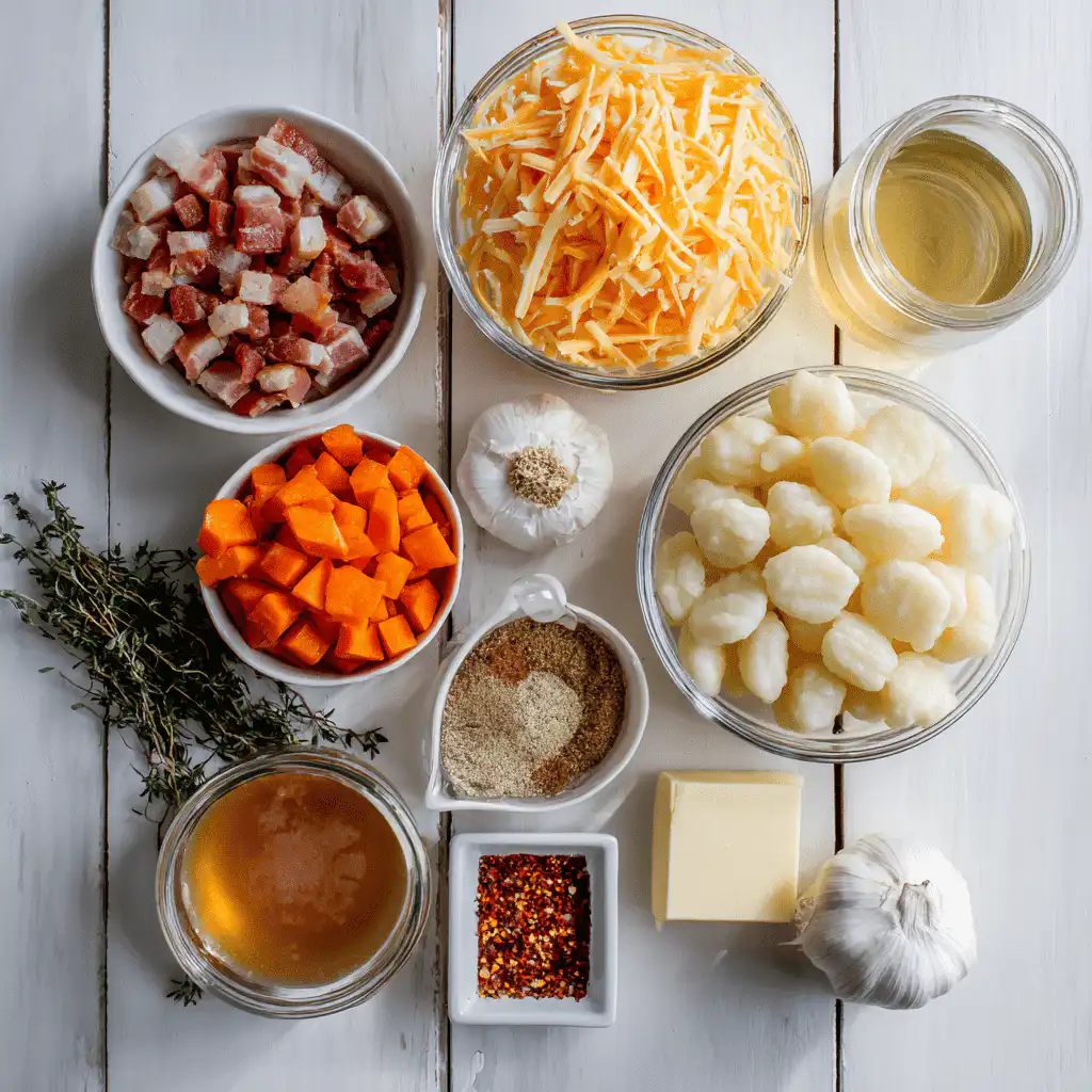 Bacon Cheddar Gnocchi Soup Recipe | Creamy & Comforting Bowl 4 Bacon Cheddar Gnocchi Soup, creamy, garnished with bacon and cheddar, perfect comfort food.