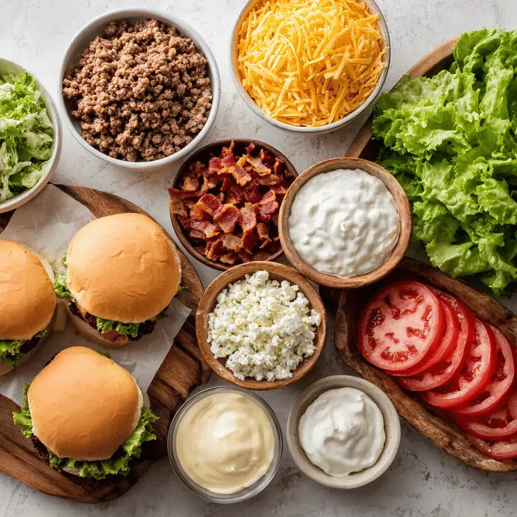 Crack Burgers Recipe: Juicy, Flavor-Packed Burgers to Try Now 3 Loaded Crack Burgers featuring juicy beef patty, cheese, bacon, and sauce on a clean plate.