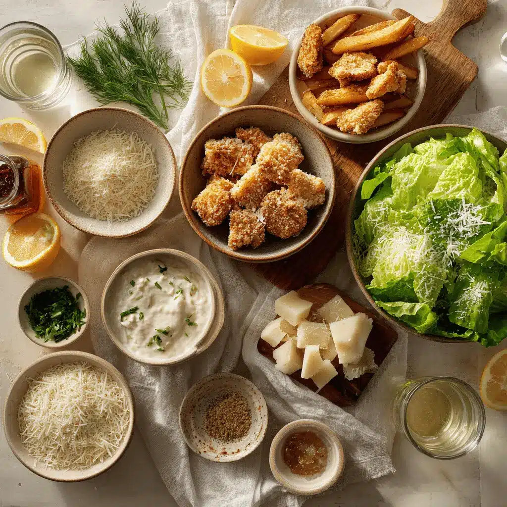 Healthy Chicken Caesar Salad: Delicious & Nutritious! 4 Healthy Chicken Caesar Salad with breaded chicken pieces panko crumbs romaine lettuce and spicy honey drizzle