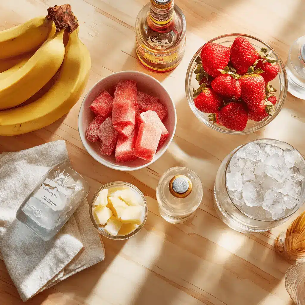 Lava Flow Drink Recipe Perfect for Tropical Summer Parties 3 Tropical Lava Flow Drink Recipe styled on white napkin with fresh garnishes and vibrant hues.