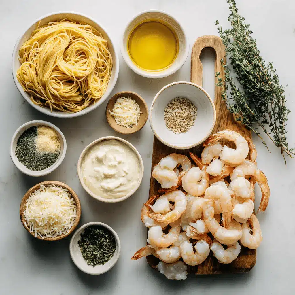 Marry Me Shrimp Pasta Recipe That Impresses Every Time 4 Marry Me Shrimp Pasta plated with creamy sauce, herbs, and cheese on a white napkin
