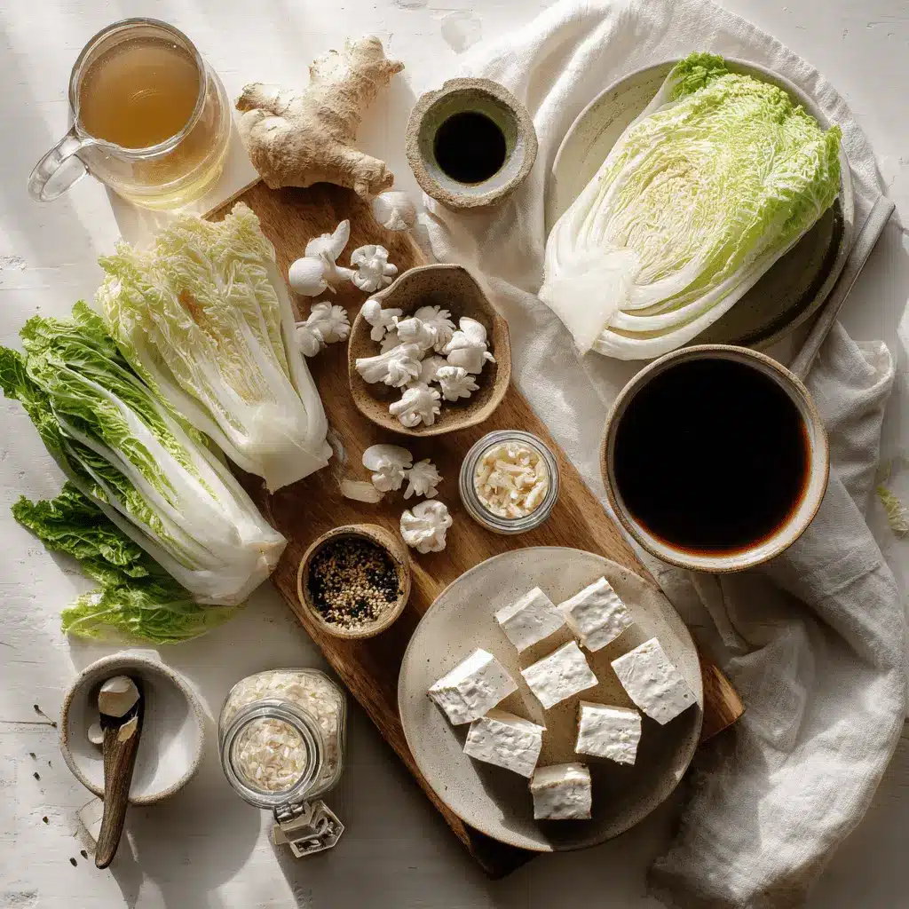 Napa Cabbage Tofu Soup Delight: A Flavorful Journey 4 Napa Cabbage Tofu Soup bowl with tender tofu napa cabbage mushrooms and warm savory broth