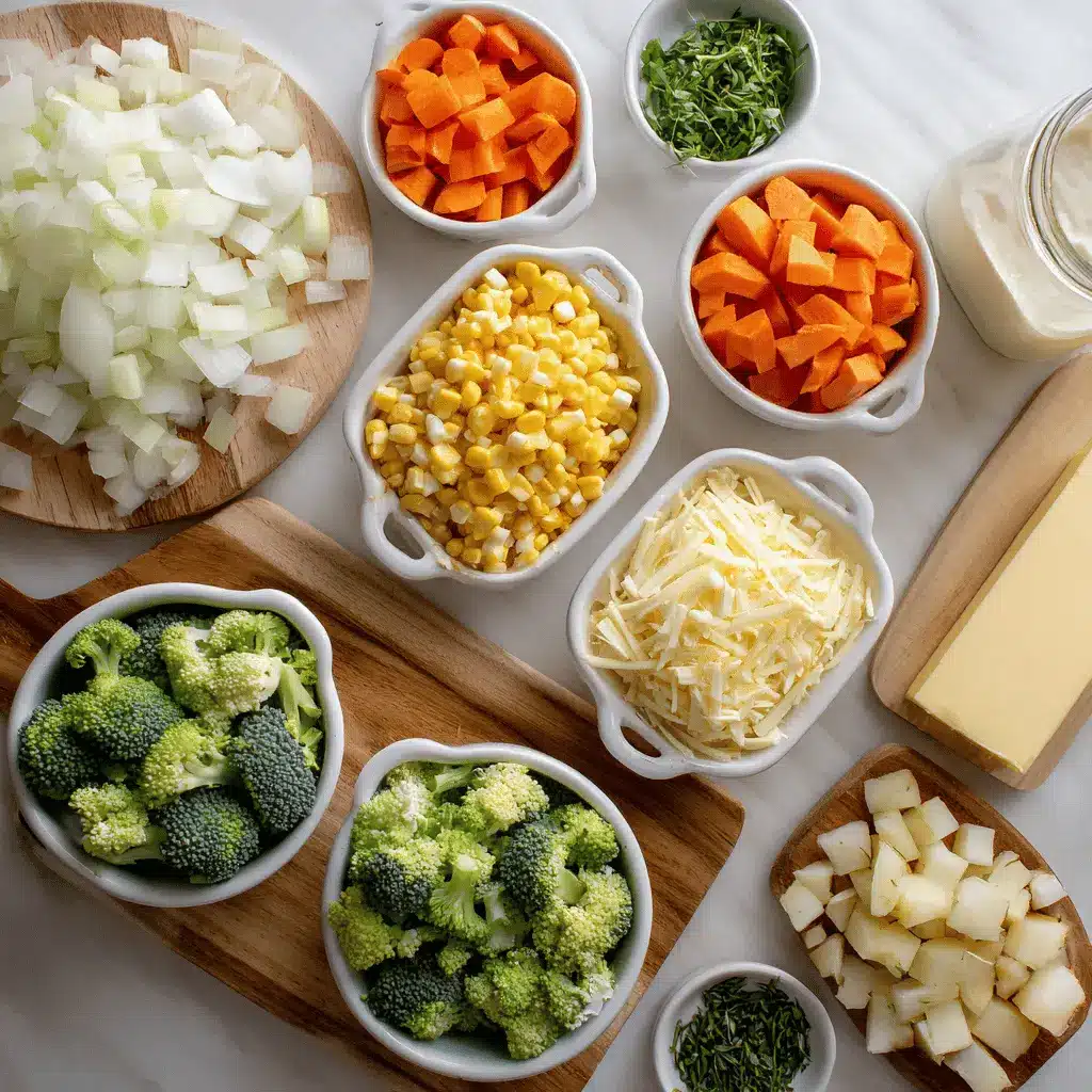 One Pot Creamy Vegetable Soup: Easy, Healthy & Comforting 3 One Pot Creamy Soup in white bowl with fresh herbs, water glass beside, warm tones