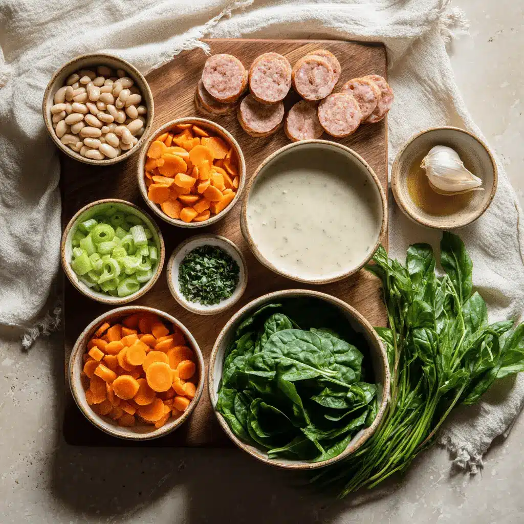 Tuscan White Bean Soup: Easy, Hearty & Healthy Recipe 3 Tuscan White Bean Soup in a white bowl under warm natural light.