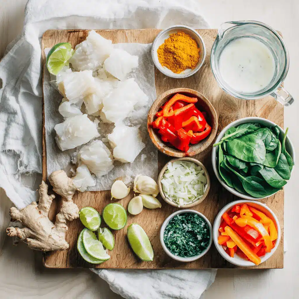 Zesty Coconut Lime Fish Soup Perfect for Any Day 4 Zesty Coconut Lime Fish Soup in creamy broth garnished with lime zest and herbs