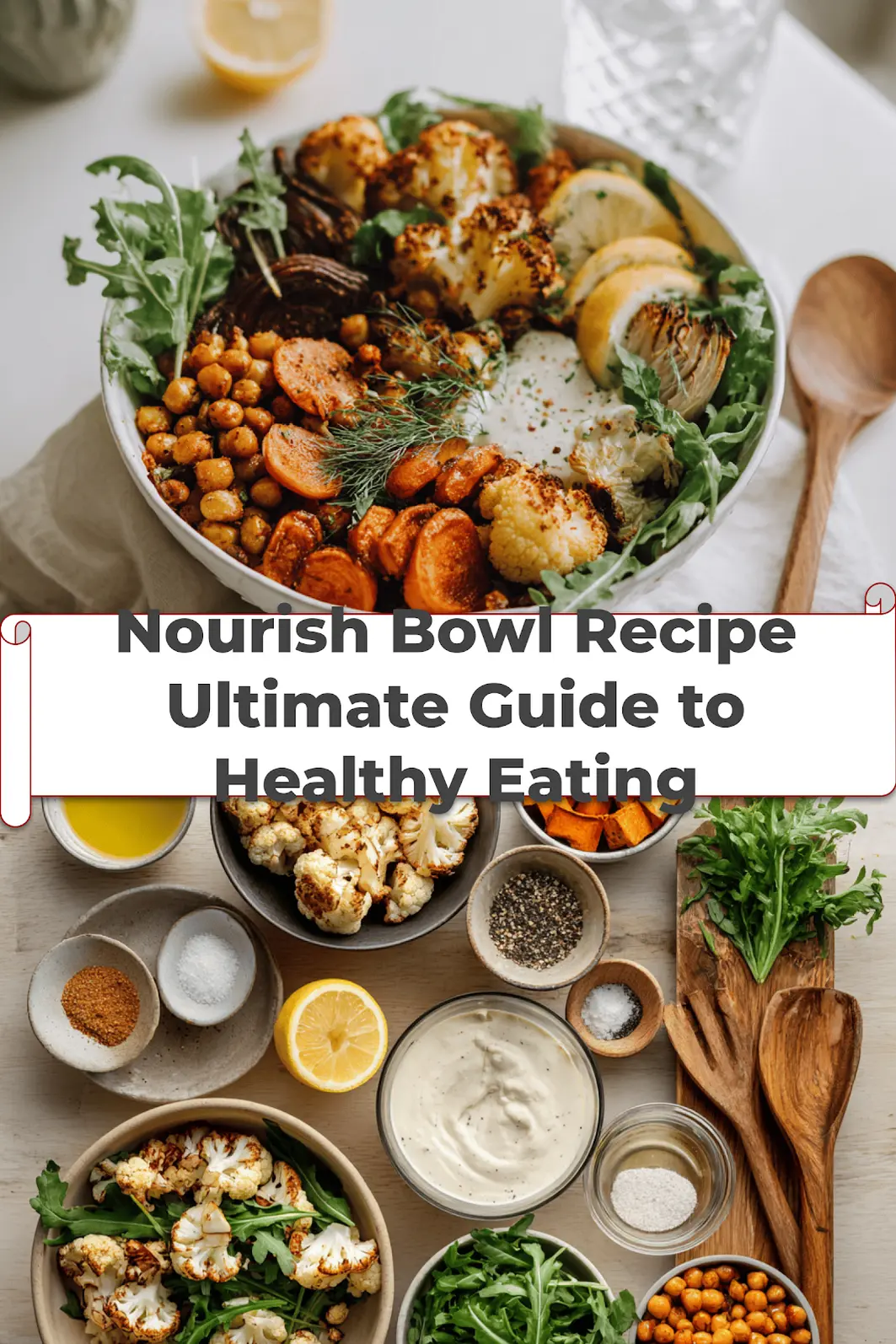Nourish Bowl Recipe: Ultimate Guide to Healthy Eating 5 Nourish Bowl Recipe Ultimate Guide to Healthy Eating featuring roasted cauliflower carrots sweet potato and tahini_pin