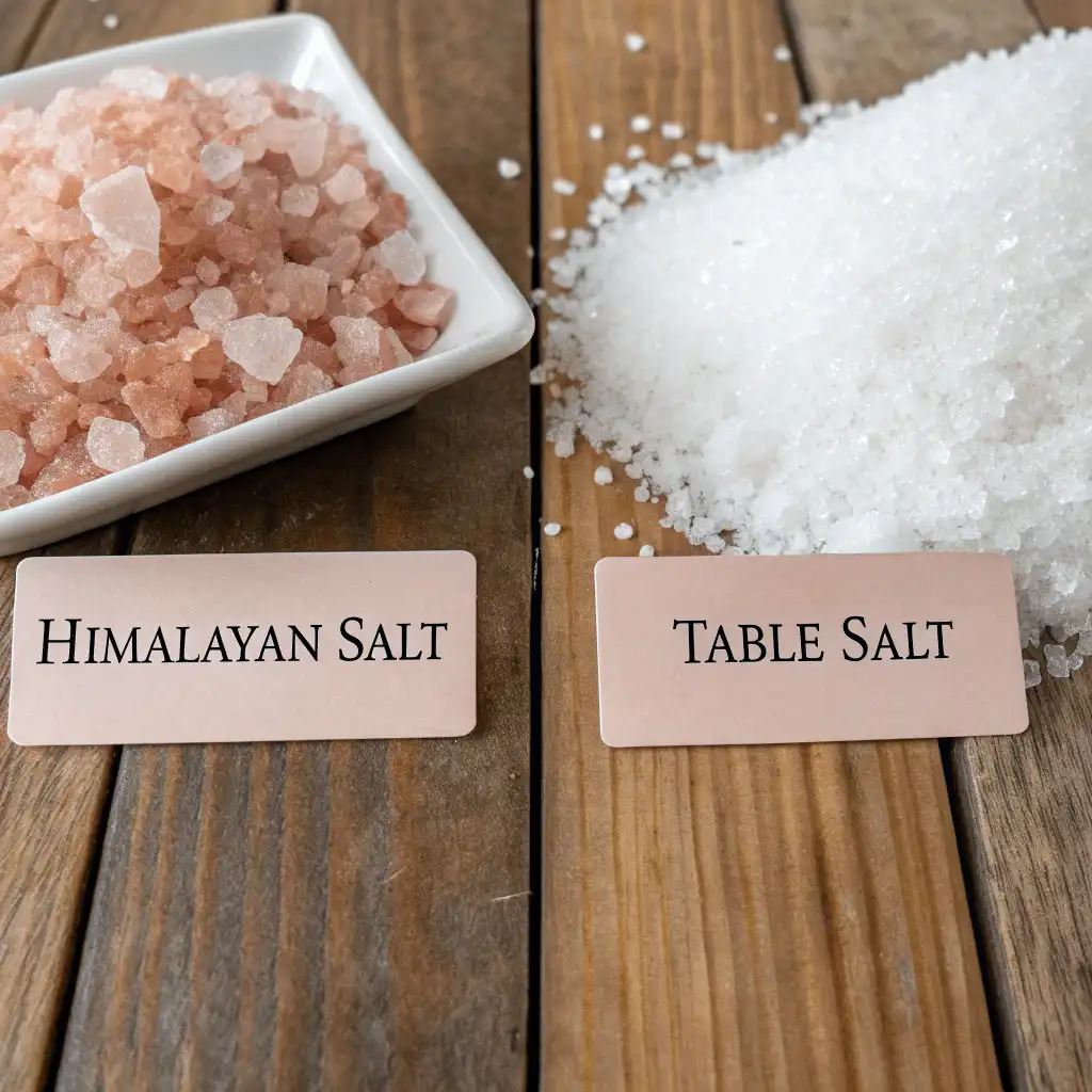 Pink vs. white salt nutritional comparison