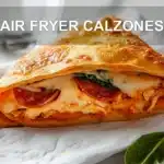 AIR FRYER CALZONES golden crust and melted cheese on white napkin
