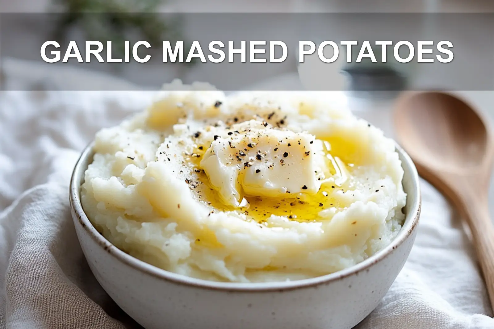 GARLIC MASHED POTATOES warm buttery yukon and russet mash roasted garlic olive oil sea salt