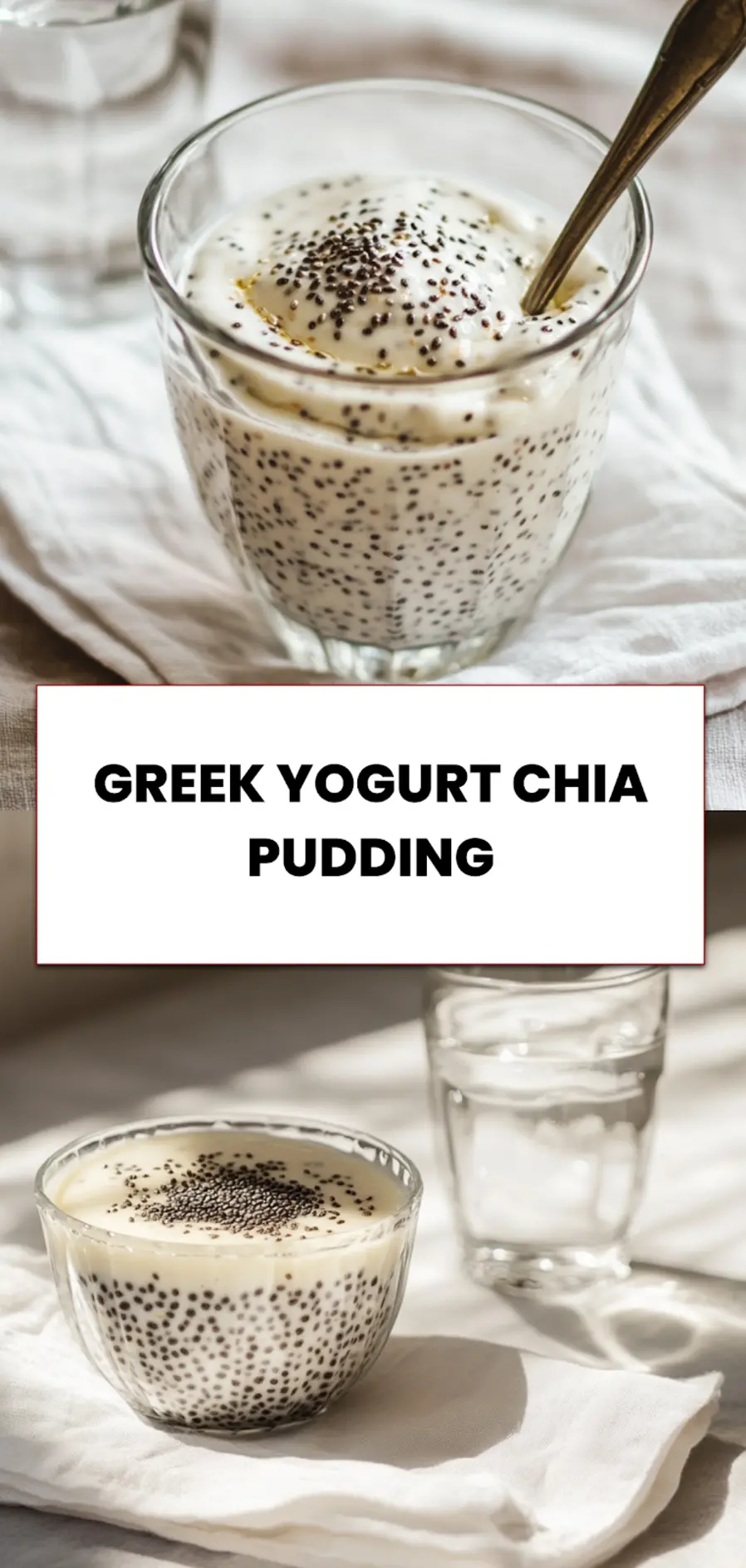 Greek Yogurt Chia Pudding: Easy Delicious Recipe 5 Glass of GREEK YOGURT CHIA PUDDING topped with berries, nuts, and chocolate chips, ready to enjoy