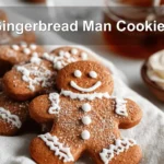 Gingerbread Man Cookies: Irresistibly Easy Recipe 6 Gingerbread Man Cookies on white cloth with water glass warm festive close up