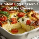 High Protein Egg Casserole with Cottage Cheese: Delicious Way to Power Up 6 High Protein Egg Casserole with Cottage Cheese baked golden topped with cherry tomatoes and basil