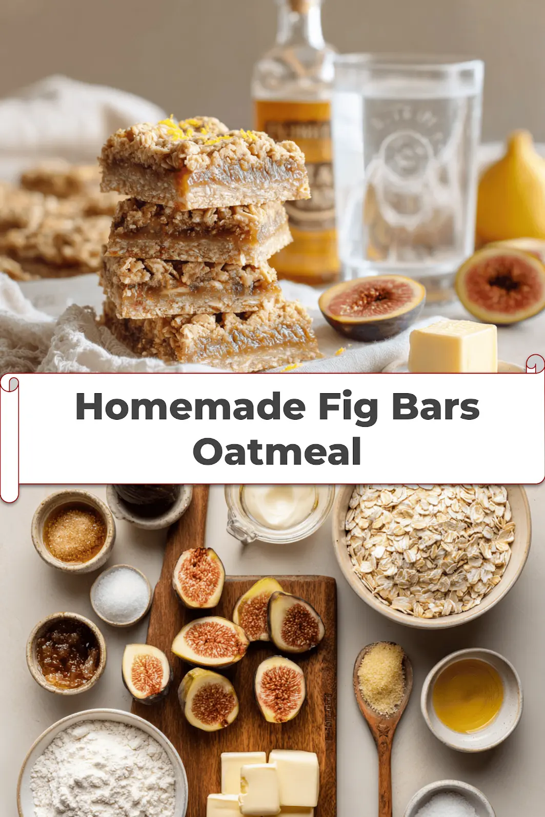 Homemade Fig Bars Oatmeal: Irresistible Easy Recipe 5 Homemade Fig Bars Oatmeal golden oat crust sliced on napkin natural light inviting_pin