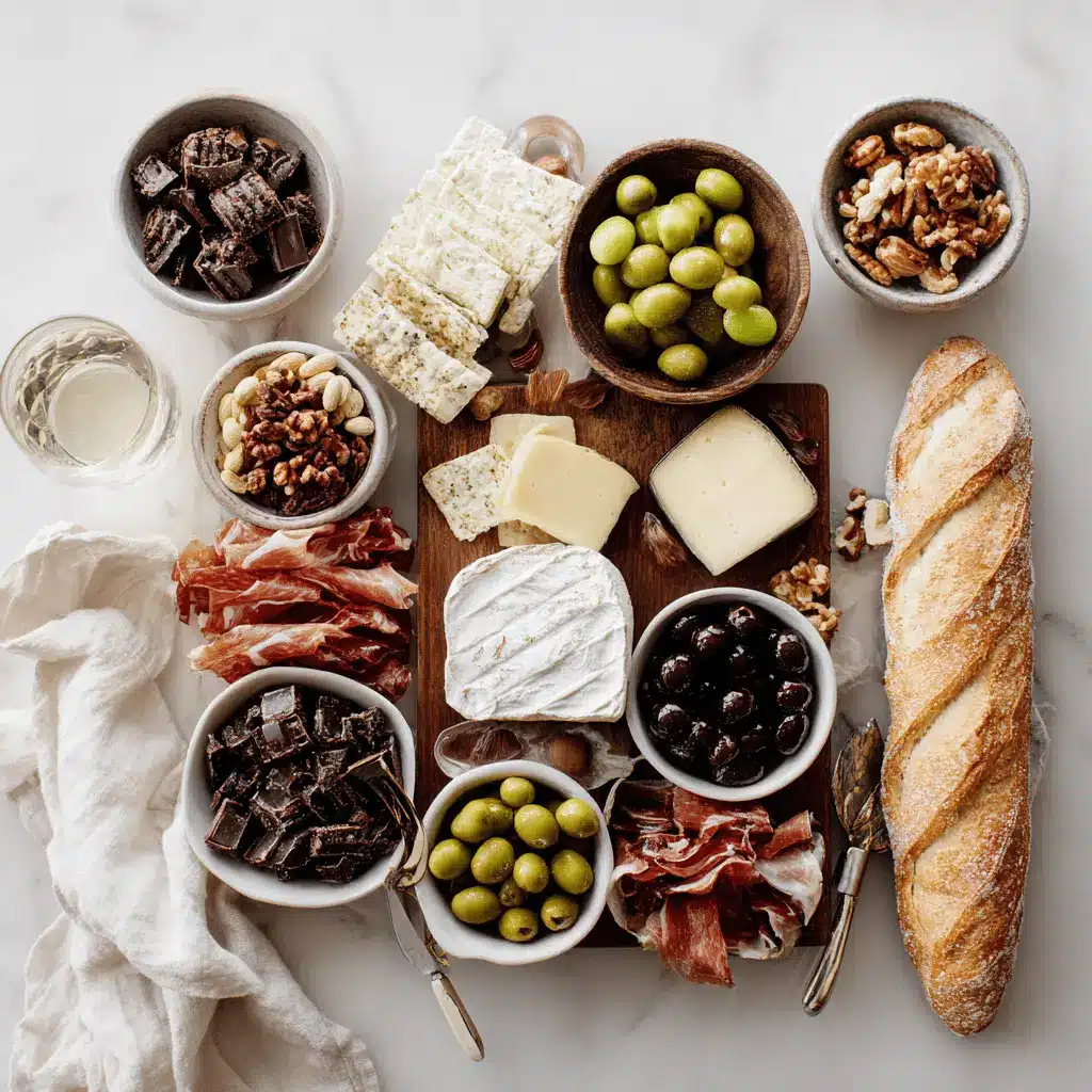 Charcuterie Board Secrets: Easy, Delicious Ideas 4 Charcuterie Board with brie prosciutto grapes figs crackers on warm styled table