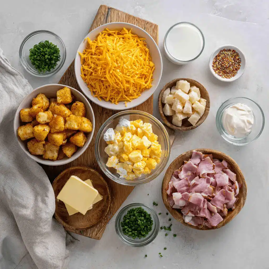 Cheesy Potato Egg Scramble: Delicious Breakfast Recipe 4 Close-up of plated Cheesy Potato Egg Scramble with crispy potatoes, melted cheddar, scrambled eggs, bacon bits, and chopped chives on a white plate