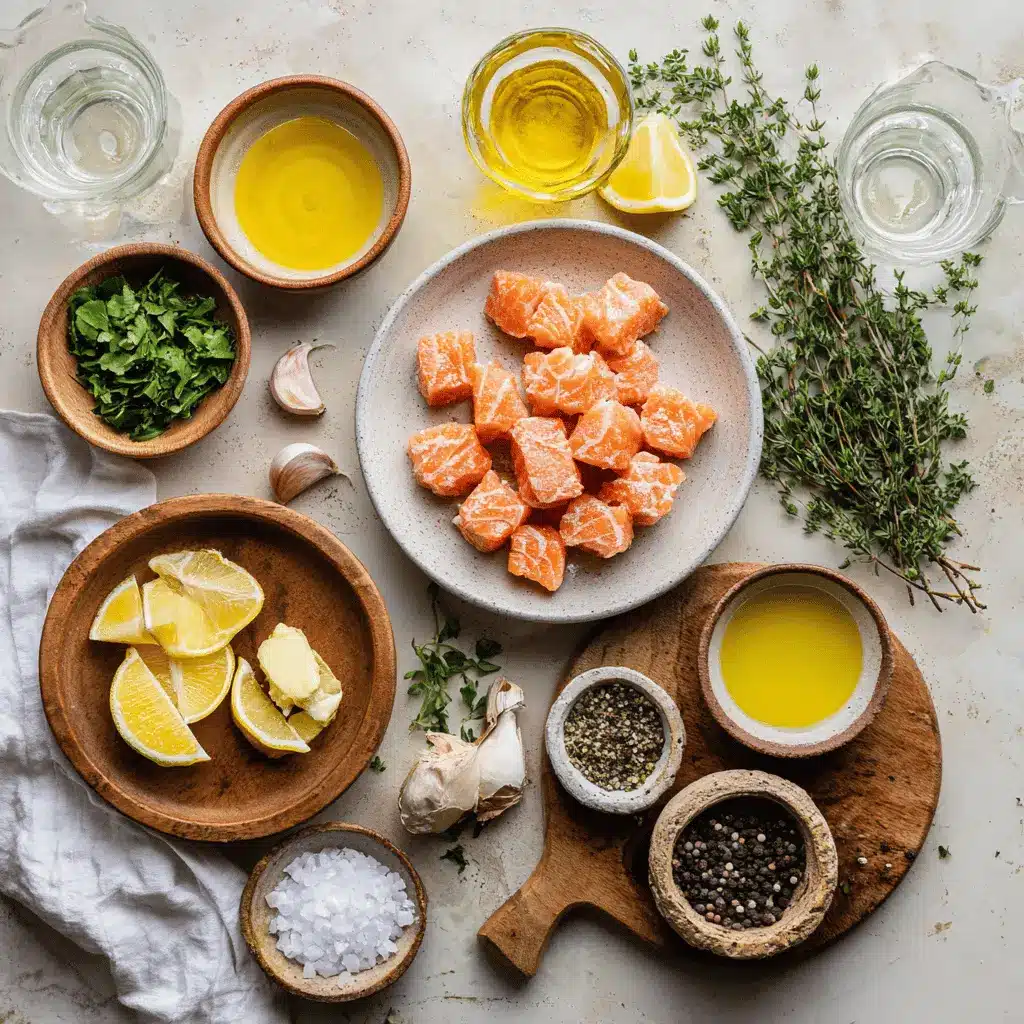 Crispy Air Fryer Salmon Bites: Easy Irresistible Recipe 4 Crispy Air Fryer Salmon Bites golden cubes with lemon and herbs on white napkin