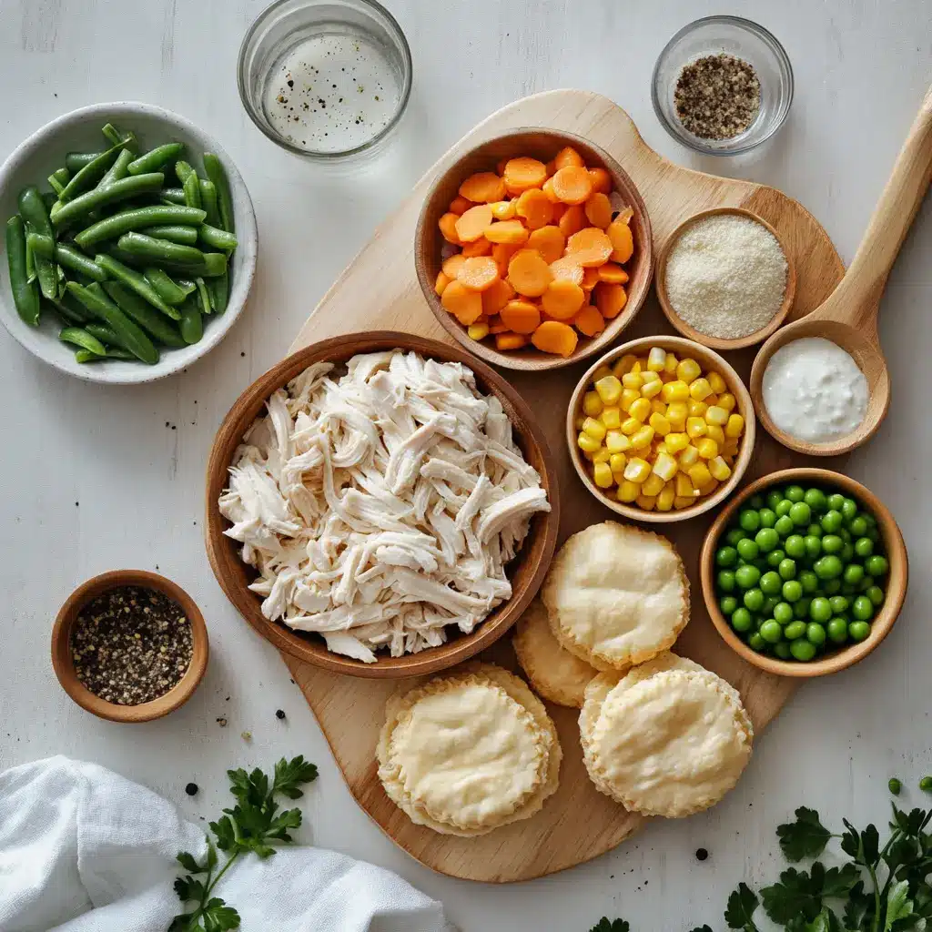Easy Slow Cooker Chicken Pot Pie: Irresistibly Delicious Recipe 4 Ingredients for EASY SLOW COOKER CHICKEN POT PIE including chicken, vegetables, biscuits, and canned soups