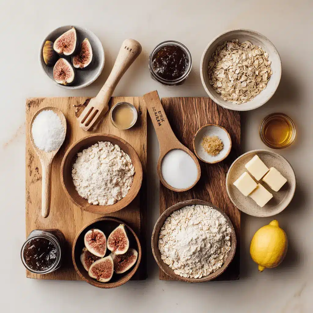 Homemade Fig Bars: Delicious Easy Recipe You Need 4 Homemade Fig Bars golden oat crust with fig jam filling styled on white cloth beside water
