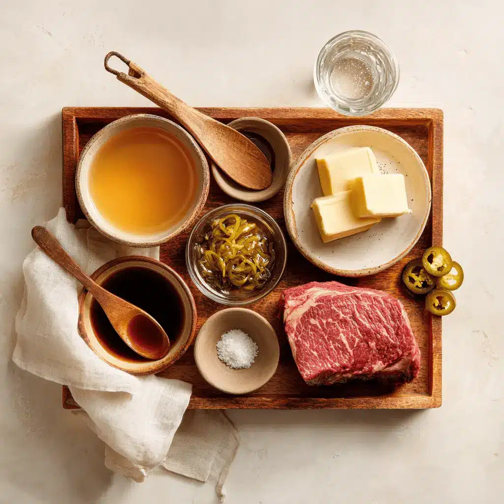 Mississippi Pot Roast: Irresistible and Simple Recipe 4 mississippi pot roast on white napkin with buttery glaze and clear glass of water