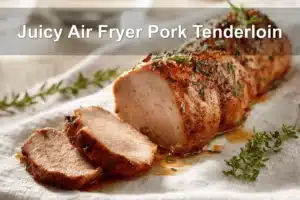 Juicy Air Fryer Pork Tenderloin Recipe: Ultimate Guide Juicy Air Fryer Pork Tenderloin on white napkin with glass of water, warm natural light