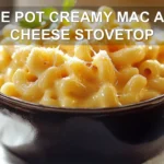 ONE POT CREAMY MAC AND CHEESE STOVETOP creamy stovetop mac and cheese close up mouthwatering