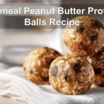 Oatmeal Peanut Butter Protein Balls Recipe close up warm natural light ready to enjoy