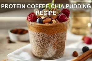 PROTEIN COFFEE CHIA PUDDING RECIPE creamy almond espresso chia pudding with berries and nuts