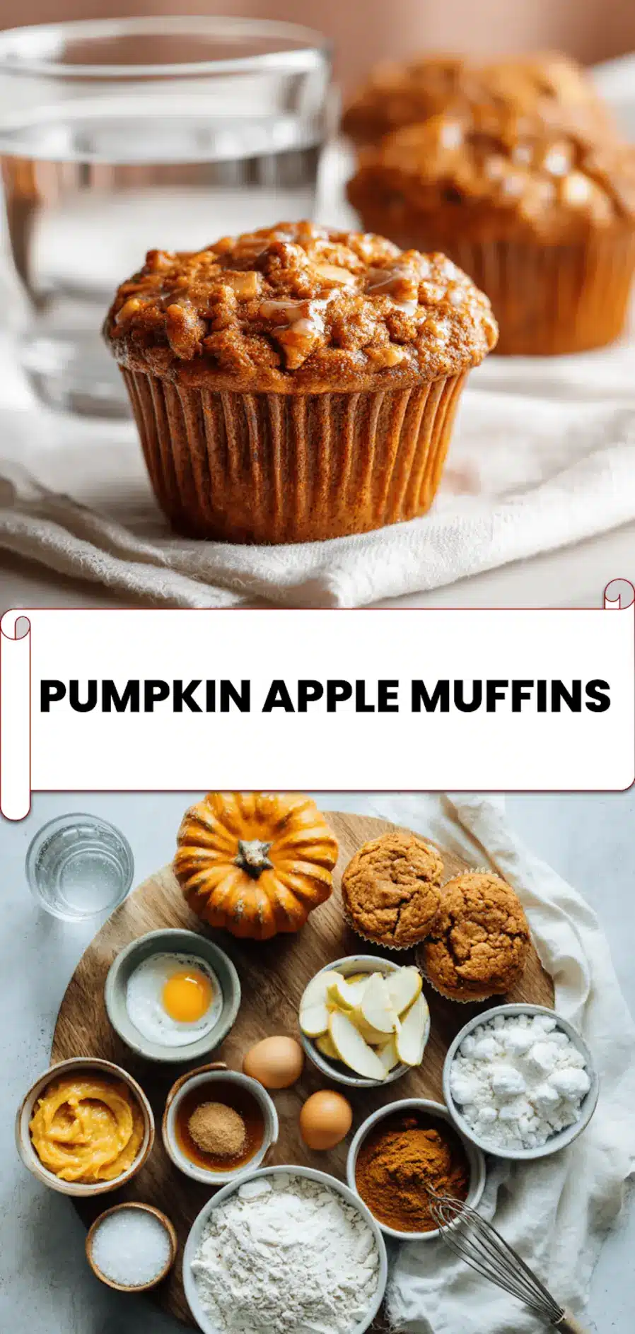 Pumpkin Apple Muffins: Delicious Fall Baking Treat 5 Freshly baked pumpkin apple muffins cooling on a rack with warm tones and fall decor