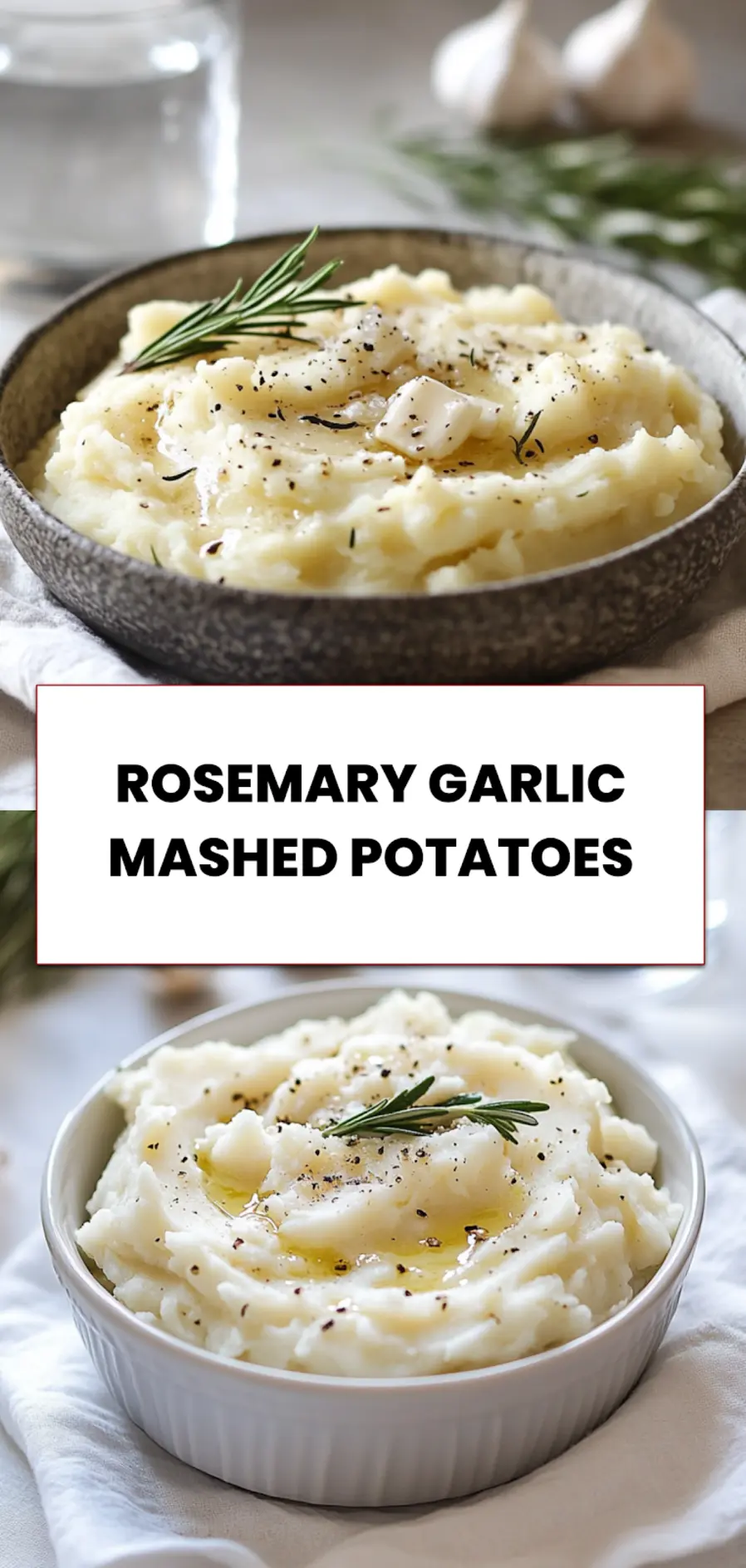Rosemary Garlic Mashed Potatoes: Easy Irresistible Recipe 5 Creamy rosemary garlic mashed potatoes served in a white bowl with rosemary garnish