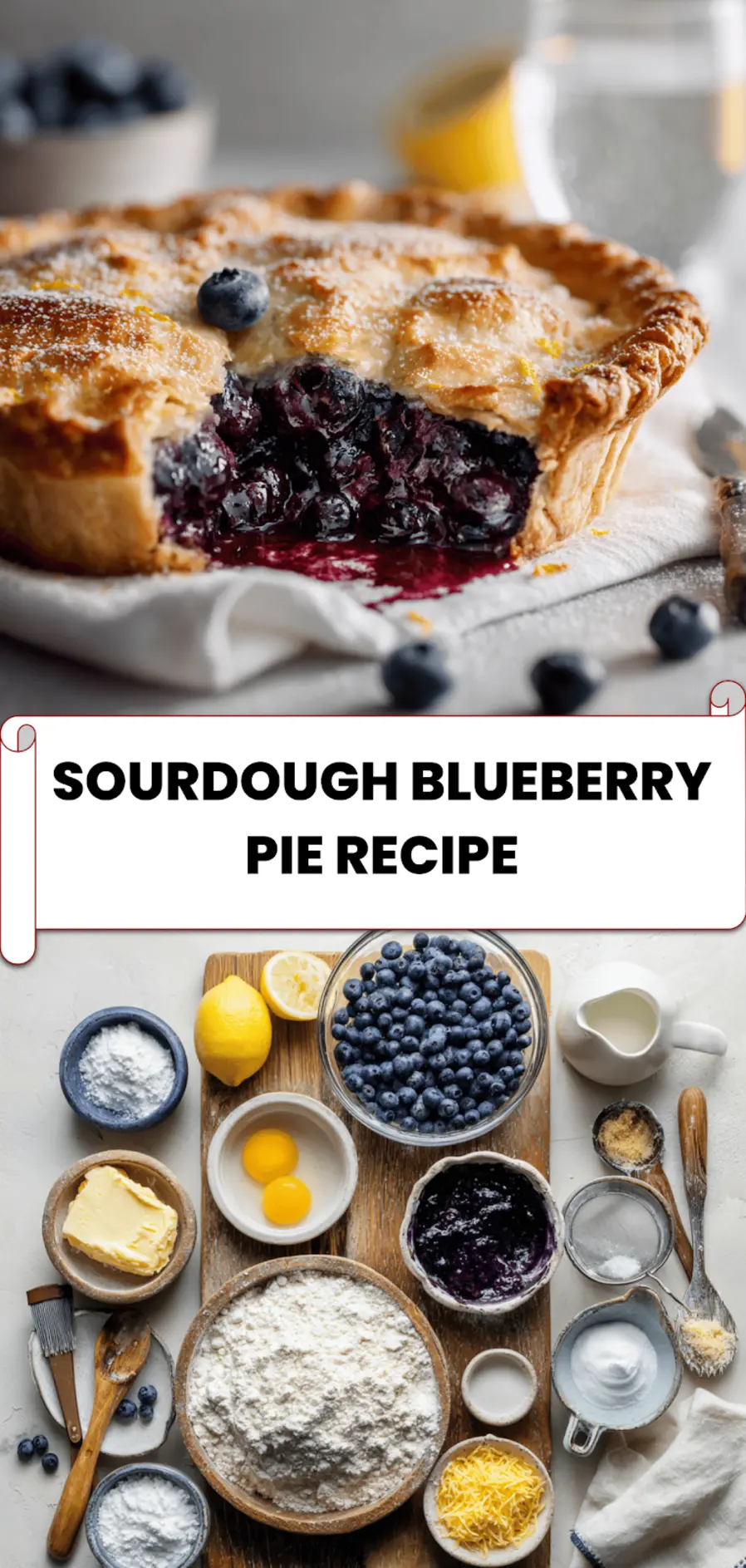 Sourdough Blueberry Pie Recipe: Irresistibly Fresh Delight 5 Pinned version of sourdough blueberry pie recipe featuring golden crust and fresh berries