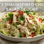 ZESTY THAI-INSPIRED CHICKEN SALAD DELIGHT bright shredded chicken salad with cabbage carrots peanuts and lime