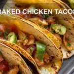 BAKED CHICKEN TACOS centered hero view, clean and uncluttered