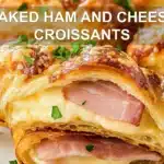 Baked Ham and Cheese Croissants: Irresistibly Simple Recipe 6 BAKED HAM AND CHEESE CROISSANTS centered hero view, clean and uncluttered