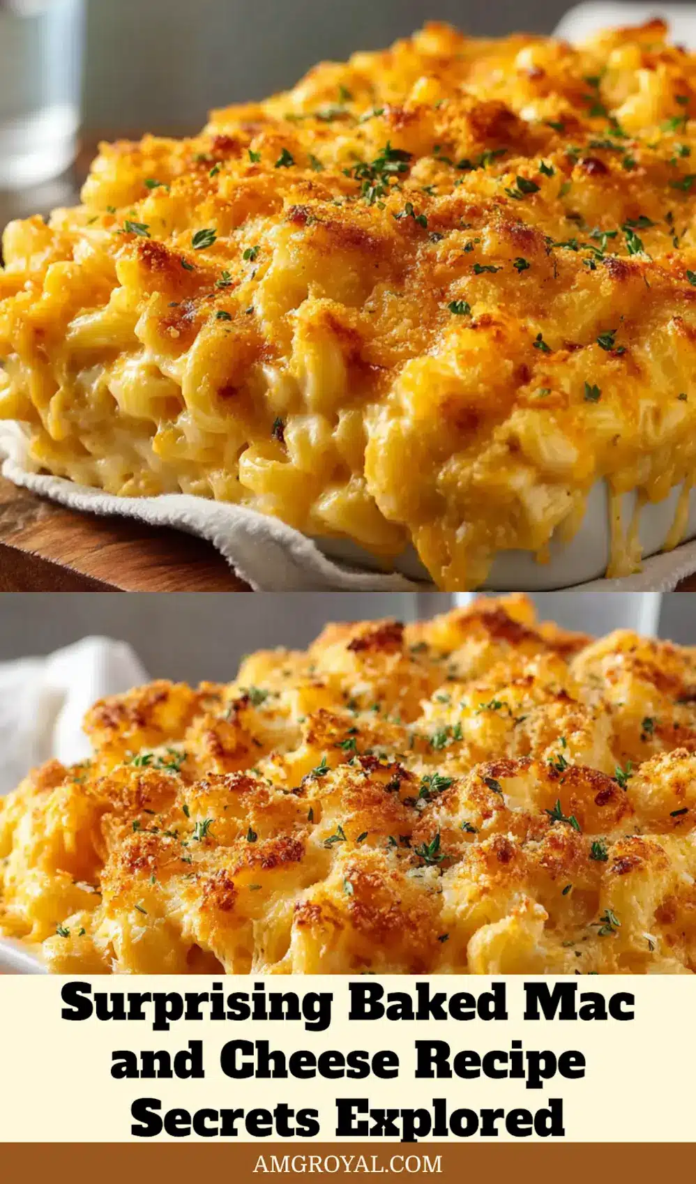 Baked Mac and Cheese Recipe Magic Comfort at Heart 5 Plated baked mac and cheese with golden crust and creamy interior close-up