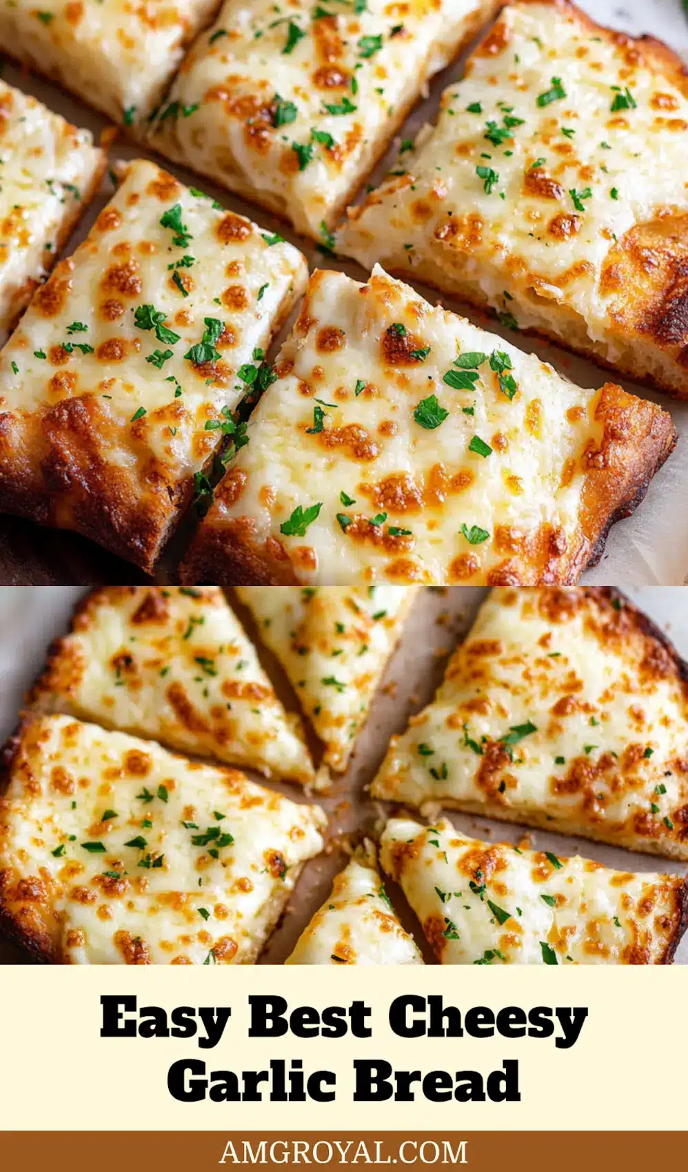 Best Cheesy Garlic Bread Your Taste Buds Need 5 Golden brown cheesy garlic bread resting on cutting board ready to serve