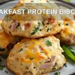 BREAKFAST PROTEIN BISCUITS warm cheddar feta ham sausage spinach chives basil