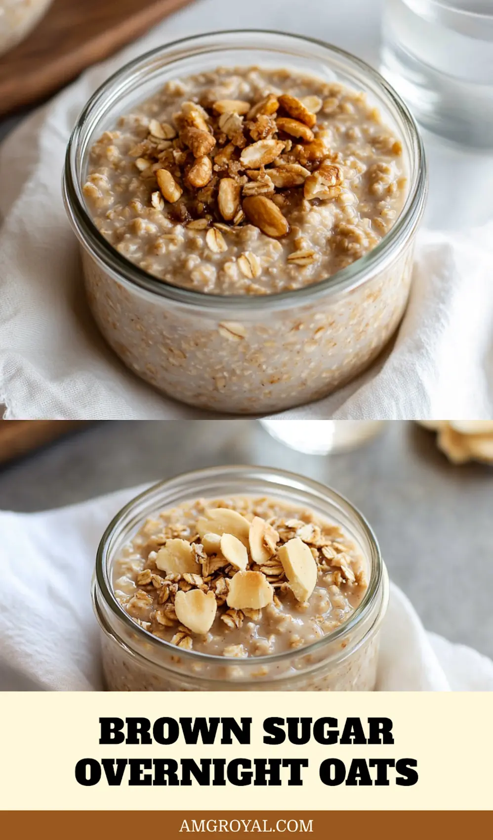 Brown Sugar Overnight Oats: Ultimate Cozy Recipe 5 Pinterest image of brown sugar overnight oats in mason jar with cinnamon and banana