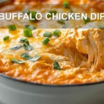 Buffalo Chicken Dip: Irresistible and Easy Recipe 6 BUFFALO CHICKEN DIP centered hero view, clean and uncluttered