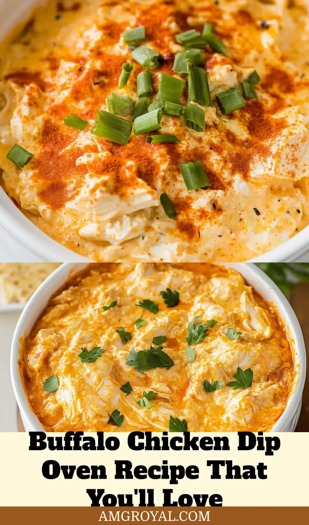 Buffalo Chicken Dip Oven Recipe: A Delicious Easy Must Try 5 Fully baked buffalo chicken dip in a ramekin, golden and bubbling, ready to serve with chips