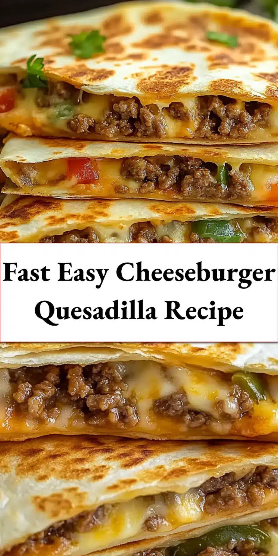 Cheeseburger Quesadilla Quick Easy and Delicious Recipe 5 Finished cheeseburger quesadillas sliced into triangles and served with burger sauce for dipping