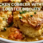Chicken Cobbler with Red Lobster Biscuits: Delicious Easy Feast 7 CHICKEN COBBLER WITH RED LOBSTER BISCUITS centered hero view, clean and uncluttered