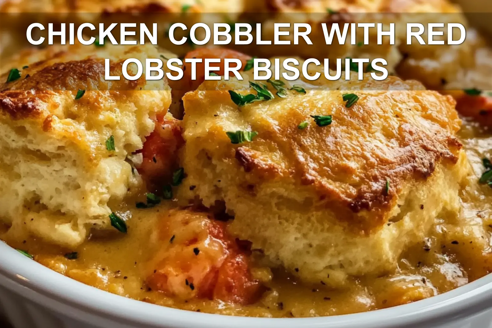 Chicken Cobbler with Red Lobster Biscuits: Delicious Easy Feast